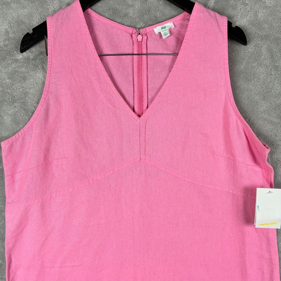 NWT Dip Linen Cotton Dress Women XL Mini Bubblegum Pink Preppy Beach Resort - Picture 4 of 12